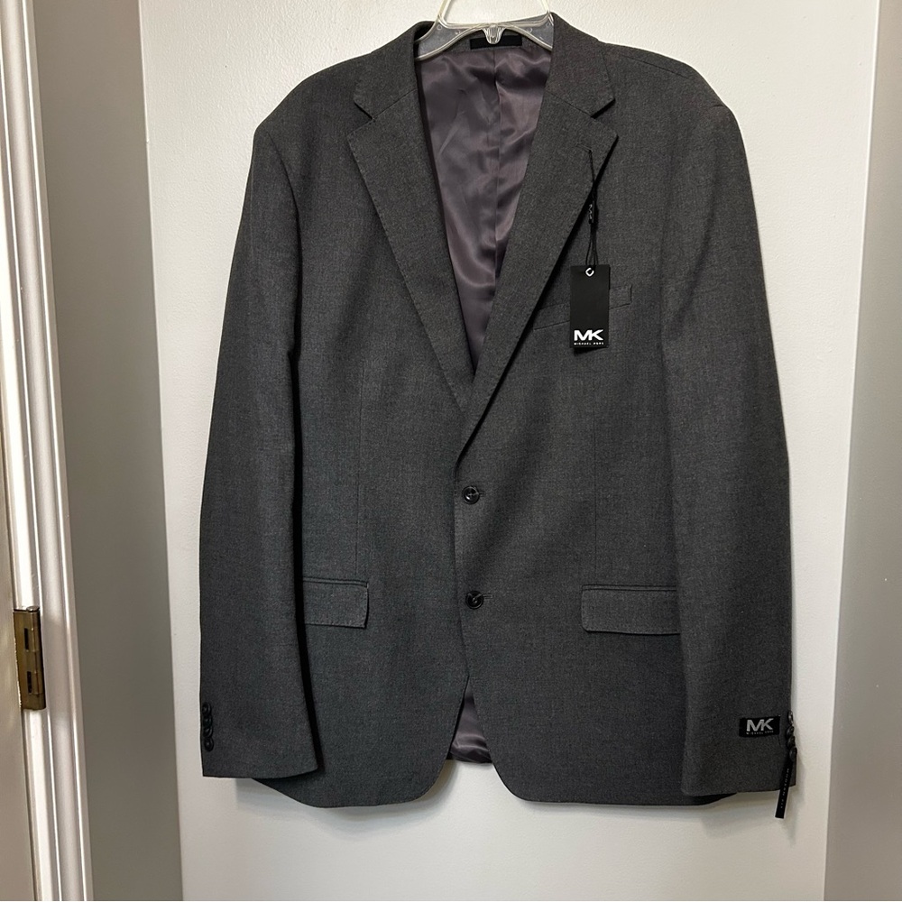 Michael Kors Sport Coat Mens 48L  42 W Modern Fit NWT Grey Gray Blazer Jacket‎